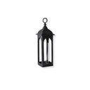 XL Black floor lantern with clear glass