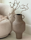 Brown Textured Metal Vase Tall