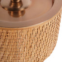 Fluid Home Interiors - Rattan Dusky Luxe Gold Ice Bucket with Lid - Libra Interiors