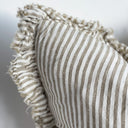 Fluid Home Interiors - Olive Stripe Linen Ruffle Cushion 45x45cm - Ellenvale Interiors