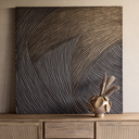 Golden Wave Geometric Wall Art 120x120cm