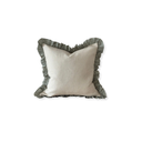 Clover Green and Cream Ruffle Cushion Cover