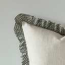 Clover Green and Cream Ruffle Cushion Cover