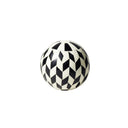 Black & White Herringbone Resin Decorative Ball - Libra Interiors