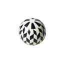 Black & White Herringbone Resin Decorative Ball - Libra Interiors