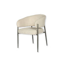 Cream Boucle Upholstered Dining Chair