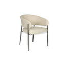 Cream Boucle Upholstered Dining Chair