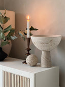Travertine Pedestal Bowl 
