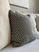 Fluid Home Interiors - Black Chevron Pattern Cushion 45x45cm - Ellenvale Interiors