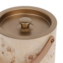 Wooden Ice Bucket with Brass Finish