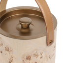 Wooden Ice Bucket with Brass Finish