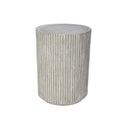 Round ribbed textured side table