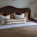 Madeleine Rust Wide Stripe Ruffle Cushion Cover 