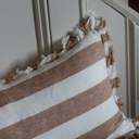 Madeleine Rust Wide Stripe Ruffle Cushion Cover 