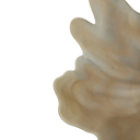 Glass fluted ombre flower bowl