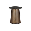 Smoked Gold and Black Markino Crescent Marble Side Table