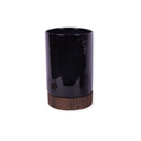 Noir Glass Hurricane with Wooden Base 31.5cm