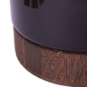 Noir Glass Hurricane with Wooden Base 31.5cm