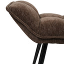 Brown upholstered occasional chair and footstool set 
