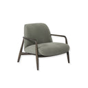 Green Fabric Occasional Chair with Wooden Arms