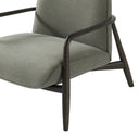 Green Fabric Occasional Chair with Wooden Arms