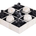 Off White and Black Bone Horn Inlay Noughts and Crosses