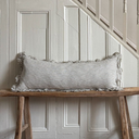 Elise Linen Ruffle Olive Stripe Cushion Cover 80x30cm