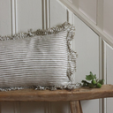Elise Linen Ruffle Olive Stripe Cushion Cover 80x30cm