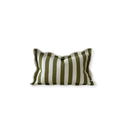 Olive Stripe Scalloped Edge Cushion Cover 50 x 30cm