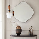 Organic Metal Framed Mirror Oak Wood Finish Large 97x101cm - Libra Interiors