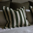 Uma Olive Green Stripe Cushion Cover 45x45cm