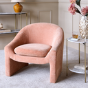 Blush Chenille Fabric Occasional Chair