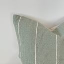 Sage Green Strip Cotton Cushion Cover