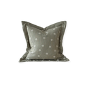Daisy Print Sage and Cream Stripe Cushion 45x45cm