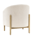 Cream Armchair with Light Brown Wooden Legs