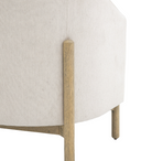 Cream Armchair with Light Brown Wooden Legs