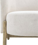 Cream Armchair with Light Brown Wooden Legs