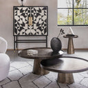 Fluid Home Interiors - Set of 2 Iron Coffee Tables in Rustic Antique Gold - Libra Interiors