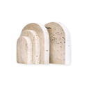 Natural Travertine stone arched bookends set of two for shelves