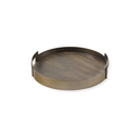 Decorative mango wood serving trays with hand-distressed finish and gold iron surround