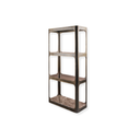 Smoked Bronze Metal and Glass Shelving Unit featuring Marble