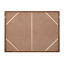 Landscape abstract wall art with heavy hessian texture in terracotta and oxblood tones