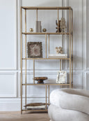 Tall Iron Shelving Unit in Brushed Champagne