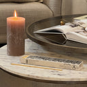 Taupe Rustica Pillar Candle 10x20cm