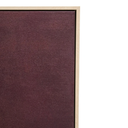 Close-up of a square wall art panel with a textured deep burgundy or maroon surface and a light natural wood frame, shown against a white background.