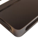 Bronze metal and glass serving tray