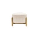 Cream Footstool with Wooden Legs