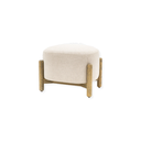 Cream Footstool with Wooden Legs