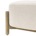 Cream Footstool with Wooden Legs