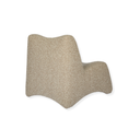 Modern beige boucle chair and ottoman set 